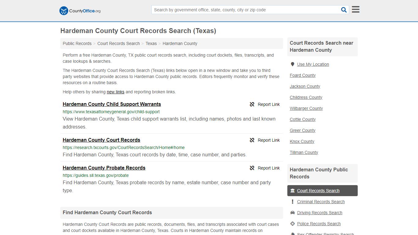Court Records Search - Hardeman County, TX (Adoptions, Criminal, Child ...
