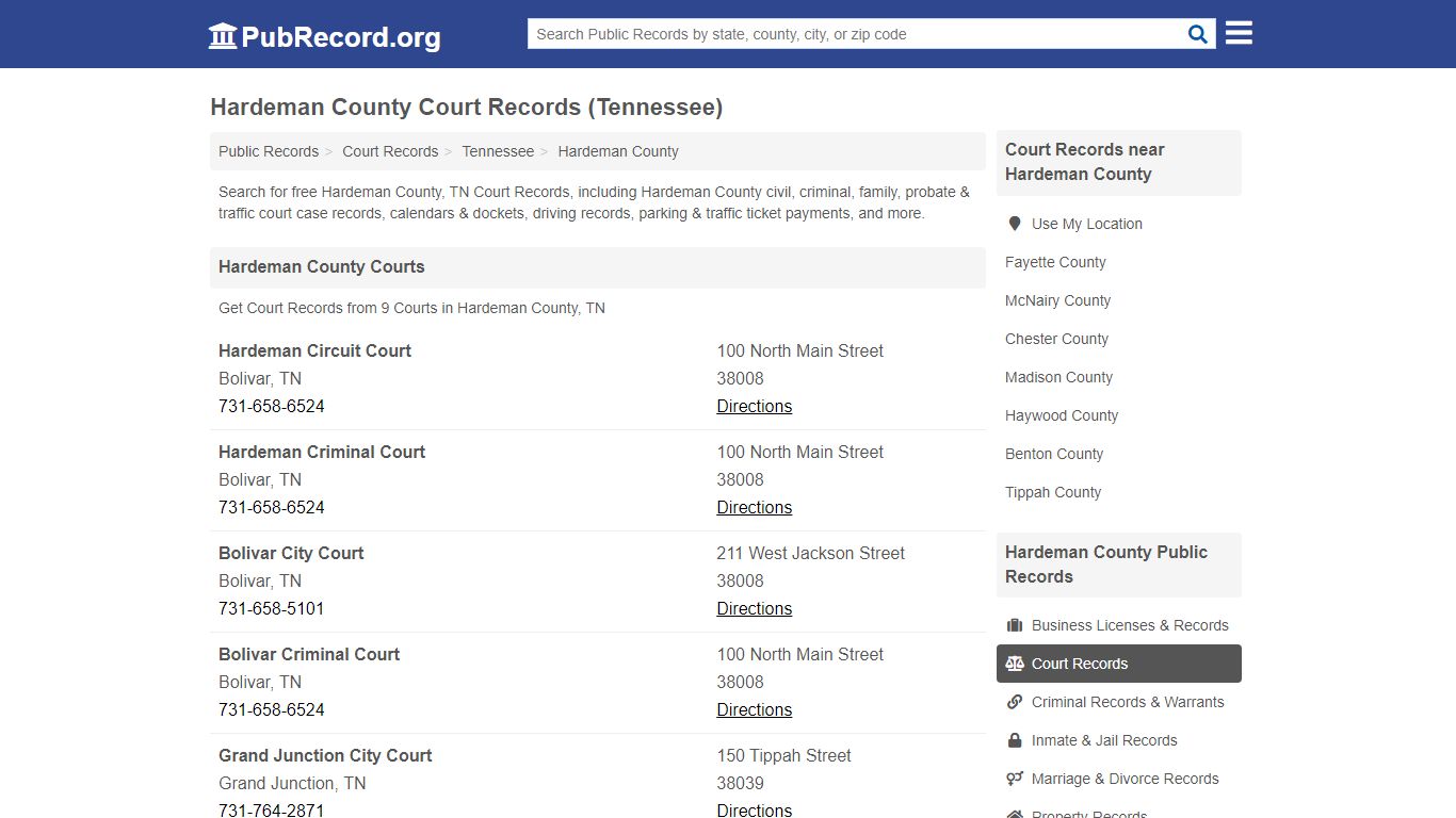 Hardeman County Court Records (Tennessee) - pubrecord.org